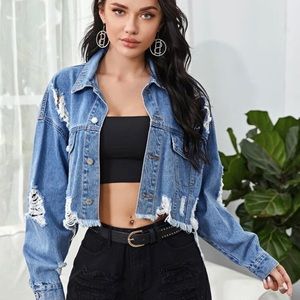 Cropped denim jacket